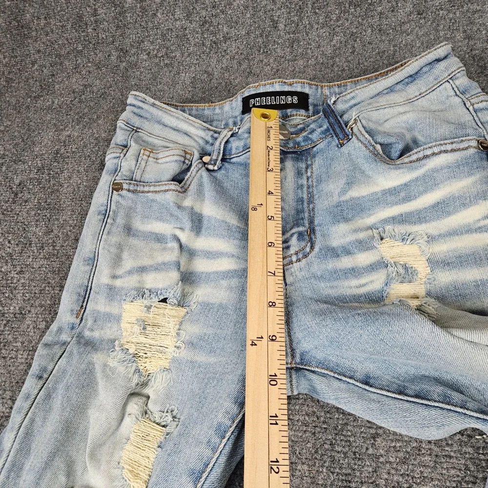 Pheelings Distressed Flare Jeans Light Wash Ripped Frayed Hem Mens Size 28
